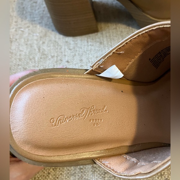 Tan brown leather clog wedges - Picture 4 of 6